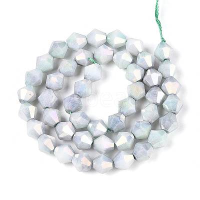 Anti-Tarnish Electroplate Glass Beads Strands GLAA-T025-8mm-12E-1