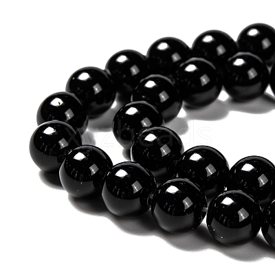 Natural Eyeless Obsidian Beads Strands X-G-K123-06-8mm-1