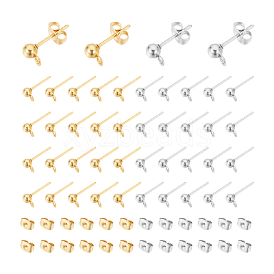 304 Stainless Steel Stud Earring Findings STAS-UN0015-38-1