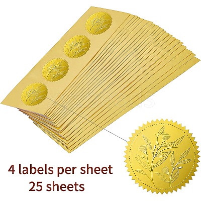 Self Adhesive Gold Foil Embossed Stickers DIY-WH0211-178-1