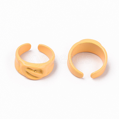 Spray Painted Alloy Cuff Rings RJEW-T011-34B-RS-1