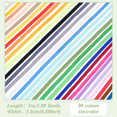 30Pcs 30 Colors Nylon Ribbons SRIB-ME0001-18B-1