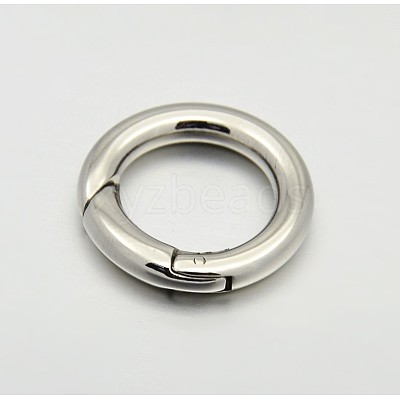 Tarnish Resistant Ring Smooth 304 Stainless Steel Spring Gate Rings STAS-E073-06-B-1