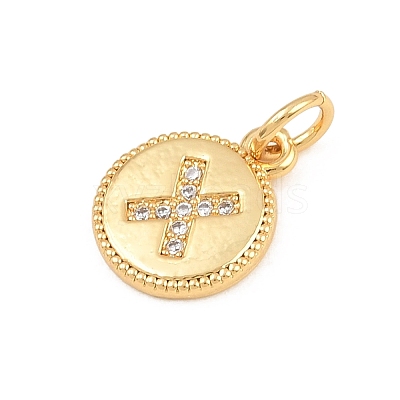 Brass Micro Pave Clear Cubic Zirconia Charms CU-CBA56CE-12G-X-1