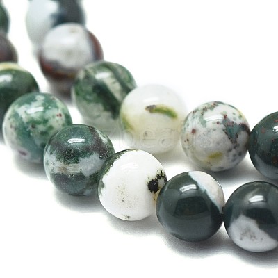 Natural Tree Agate Beads Strands G-F674-11-6mm-1