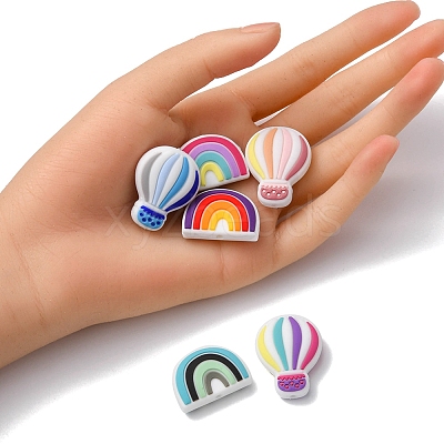 10Pcs 10 Styles Silicone Beads SIL-YW0001-05-1