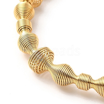 Ion Plating(IP) 304 Stainless Steel Spiral Beaded Bangle BJEW-P283-17G-1