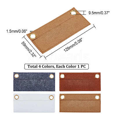 4Pcs 4 Colors Felt Purse Organizer Insert FIND-WR0005-78-1
