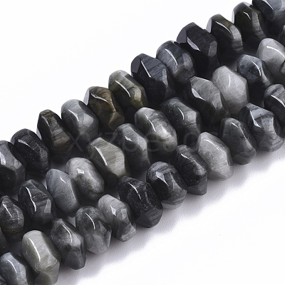 Natural Hawk's Eye Beads Strands G-R462-10-1