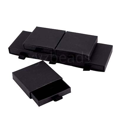 Cardboard Paper Jewelry Set Drawer Boxes with Sponge Inside FIND-WH0199-43A-1