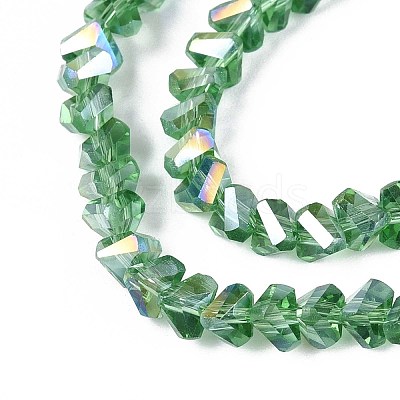 Electroplate Transparent Glass Beads Strands GLAA-N021-4mm-27-1
