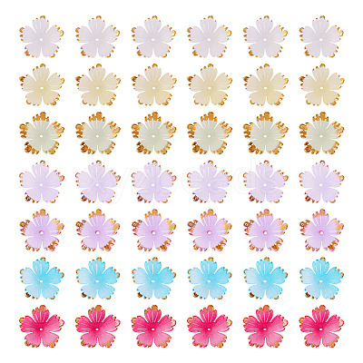 120Pcs 8 Colors Acrylic Bead Caps MACR-TA0002-59-1