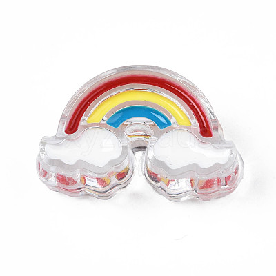 Transparent Acrylic Enamel Beads X-OACR-N130-026-1