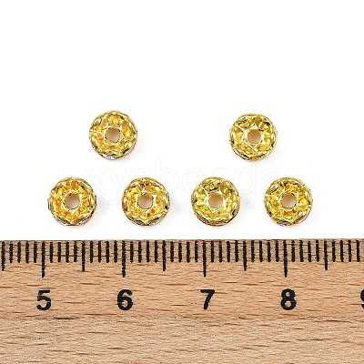 Brass Rhinestone Spacer Beads RSB028NF-02G-1