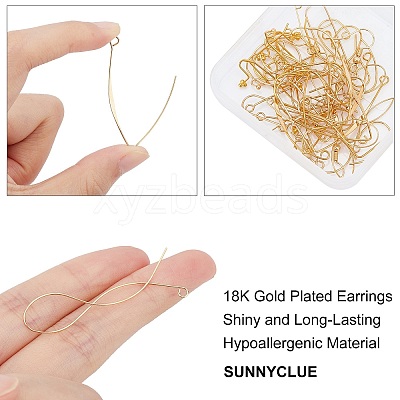 Brass Earring Hooks KK-SC0001-43G-1