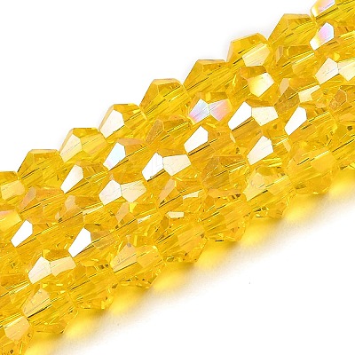 Transparent Electroplate Glass Beads Strands GLAA-F029-2mm-A22-1