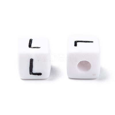 Letter Acrylic European Large Hole Beads OPDL-R050-10mm-L-1