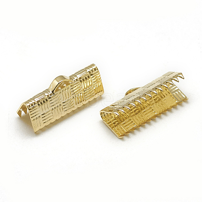 Brass Ribbon Crimp Ends KK-T032-150G-1