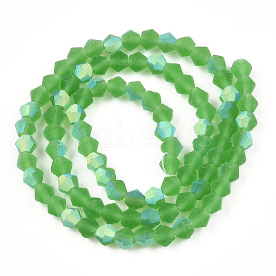 Imitate Austrian Crystal Bicone Frosted Glass Beads Strands GLAA-F029-TM4mm-A03-1