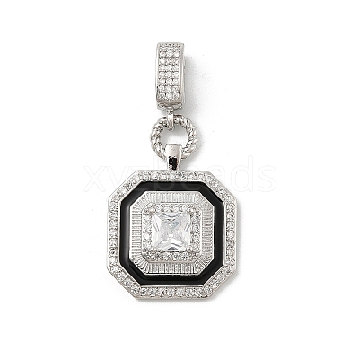 Brass Micro Pave Cubic Zirconia Pendants KK-U047-05P-1
