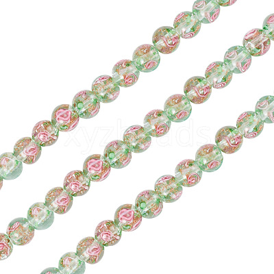 1 Strand Handmade Glod Sand Lampwork Beads Strands LAMP-TA0002-09F-1