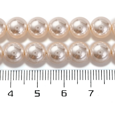 Baking Paint Pearlized Glass Pearl Round Bead Strands PEAR-H019-02C-02-1