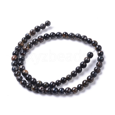 Grade AB Natural Blue Tiger Eye(Dyed & Heated) Beads Strands G-I261-D01-6mm-1