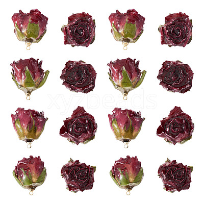 10Pcs Preserved Rose Pendants KY-TA0001-62-1