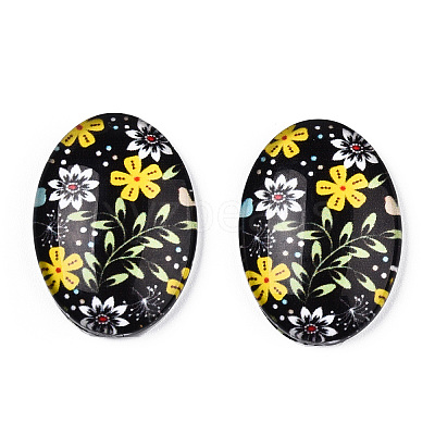 Flatback Glass Cabochons GGLA-WH0034-05-1