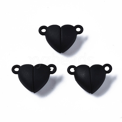 Spray Painted Alloy Magnetic Clasps with Loops PALLOY-T080-19A-01-NR-1