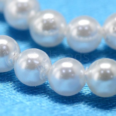 Round Shell Pearl Bead Strands X-BSHE-L011-3mm-A013-1