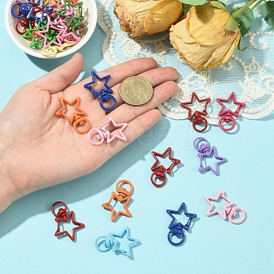 30Pcs Spray Painted Eco-Friendly Alloy Swivel Snap Hooks Clasps FIND-YW0008-98-1