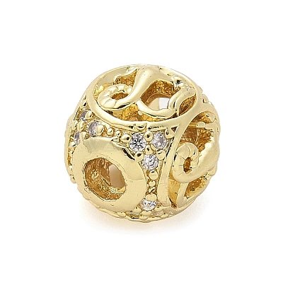 Brass Micro Pave Cubic Zirconia Beads KK-Z095-04G-10-1