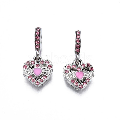Rack Plating Alloy Enamel European Dangle Charms MPDL-N039-215-1