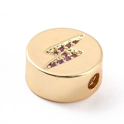 Rack Plating Brass Micro Pave Cubic Zirconia Beads ZIRC-C035-22G-1