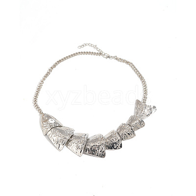 Summer Alloy Flexible Fish Bib Necklaces for Women WG0DD39-02-1