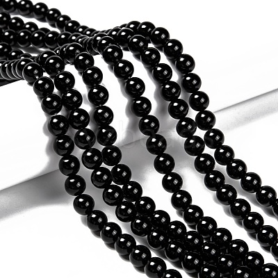 Natural Eyeless Obsidian Beads Strands G-K123-06-8mm-1