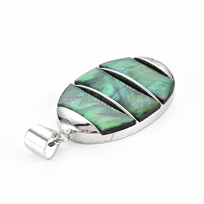 Natural Abalone Shell/Paua Shell Big Pendants SHEL-N333-009A-B01-1