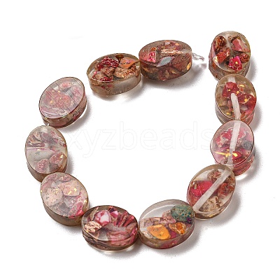 Dyed Natural Imperial Jasper with Resin Beads Strands G-G083-A03-01-1