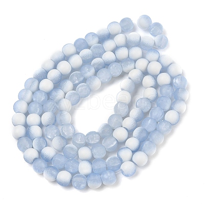 Frosted Crackle Glass Beads Strands GLAA-U001-6mm-M14-1