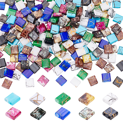 200Pcs 10 Colors 2-Hole Glass Seed Beads SEED-HY0001-26B-1