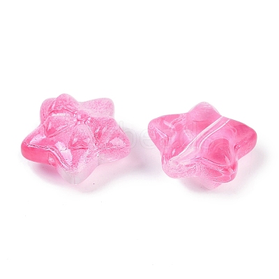 Transparent Spray Paint Glass Beads GLAA-H035-02C-1