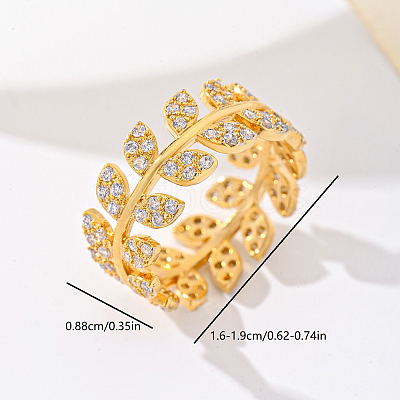 Brass Micro Pave Cubic Zirconia Finger Rings for Women UM5323-2-1