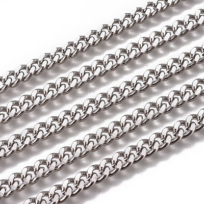 Non-Tarnish Handmade 304 Stainless Steel Curb Chains STAS-F229-06D-P-1