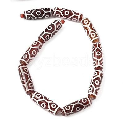 Rice Shape Tibetan Style dZi Beads Strands G-A269-A15-01-1
