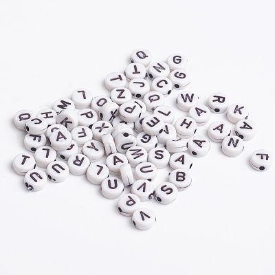 Acrylic Horizontal Hole Letter Beads MACR-2083-1