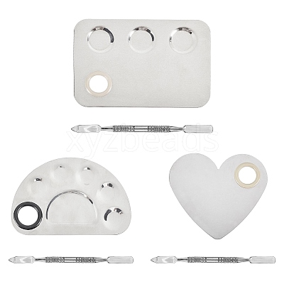 Stainless Steel Palette and Double Head Spoon Palette Spatulas Stick Rod MRMJ-GL0001-01P-1