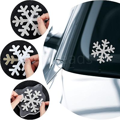 4Pcs 2 Style Snowflake & Butterfly Glitter Hotfix Rhinestone DIY-FH0003-49-1