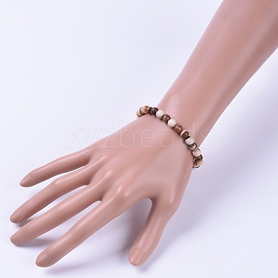 Natural Gemstone Stretch Bracelets BJEW-JB04557-1