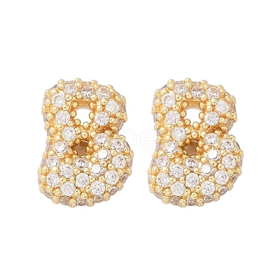 Brass Micro Pave Cubic Zirconia Stud Earrings EJEW-Z091-04G-B-1